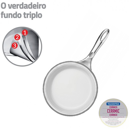 Pode ser levada ao lava- louças Panelas Tramontina Aço Inox Fundo Triplo