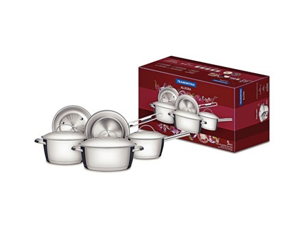 Requinte e qualidade com o Conjunto Tramontina Allegra - Peças de aço inox práticas, bonitas e seguras Requinte e qualidade com o Conjunto Tramontina Allegra - Peças de aço inox práticas, bonitas e seguras