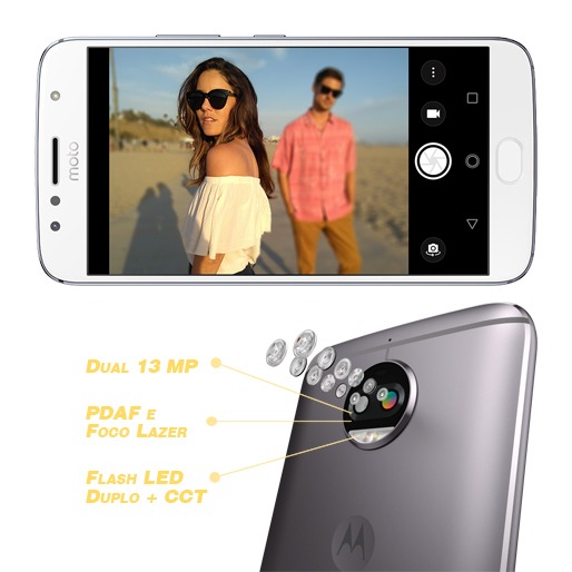 Fotos nítidas e com riqueza de detalhes Celular Motorola moto g⁵ˢ Plus Dupla Câmera traseira