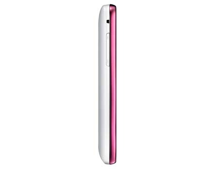 O celular desbloqueado Samsung Galaxy Y Hello Kitty, de lado O celular desbloqueado Samsung Galaxy Y Hello Kitty, de lado