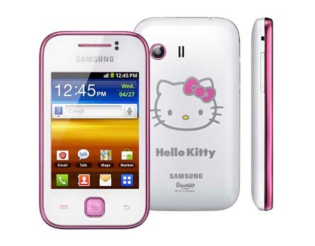 O celular desbloqueado Samsung Galaxy Y Hello Kitty O celular desbloqueado Samsung Galaxy Y Hello Kitty