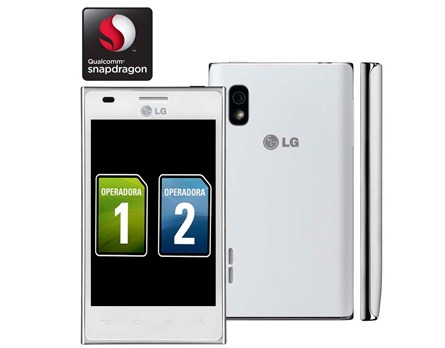 O celular desbloqueado LG Optimus L5 Branco E615 celular desbloqueado LG Optimus L5 Branco E615