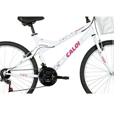 Detalhe da bicicleta Caloi Ventura Aro 26 Branca bicicleta Caloi Ventura Aro 26 Branca detalhe