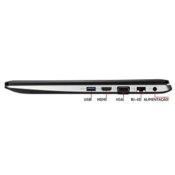 Conexões do notebook Touch Asus VivoBook S400CA CA178H notebook Touch Asus VivoBook S400CA CA178H conexões