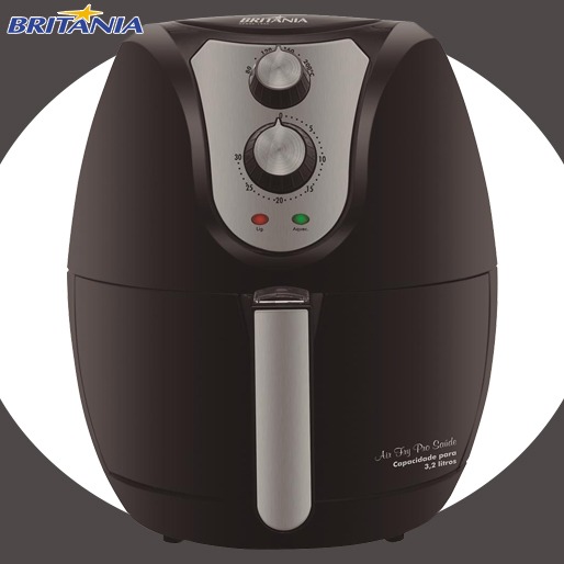 Timer de 30 minutos Fritadeira Britânia Air Fry Pro Saúde timer 30 minutos