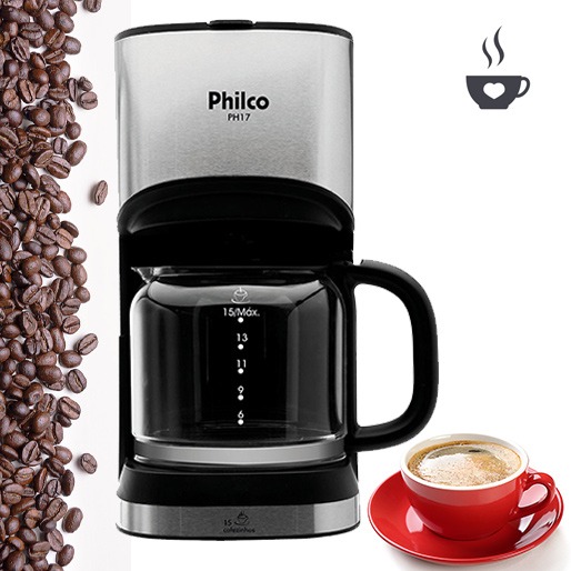 Até 15 cafezinhos por vez cafeteira philco ph17 15 cafés