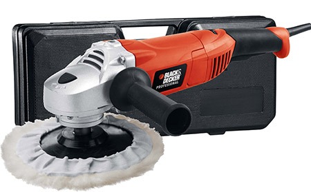 O WP1500K vem com maleta para transporte Politriz 7' Black&Decker WP1500K maleta