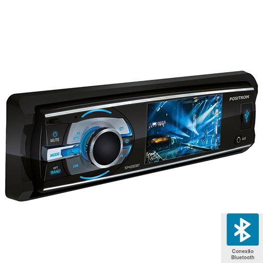 Acesse a sua lista de contatos DVD Player Automotivo Positron SP4330BT Curtir as músicas, rádios e playlist presentes em seu celular