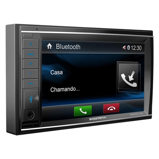 Tecnologia Bluetooth para atender/realizar ligações pela Central Multimídia Pósitron Som Automotivo Pósitron Tecnologia Bluetooth