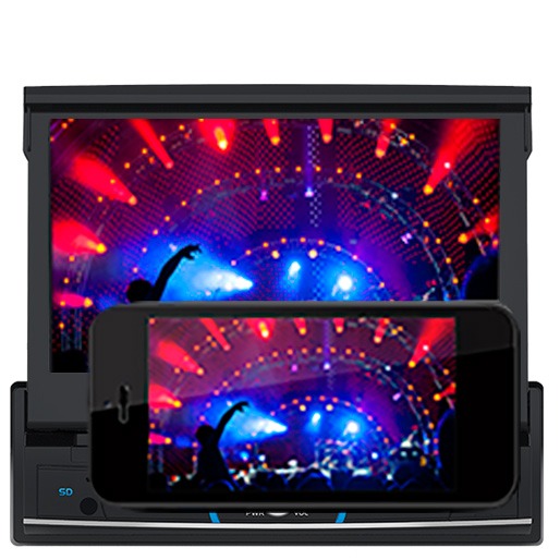 Conteúdos do smartphone diretamente na tela de 7'' do DVD DVD Automotivo Pósitron Mirror Connect