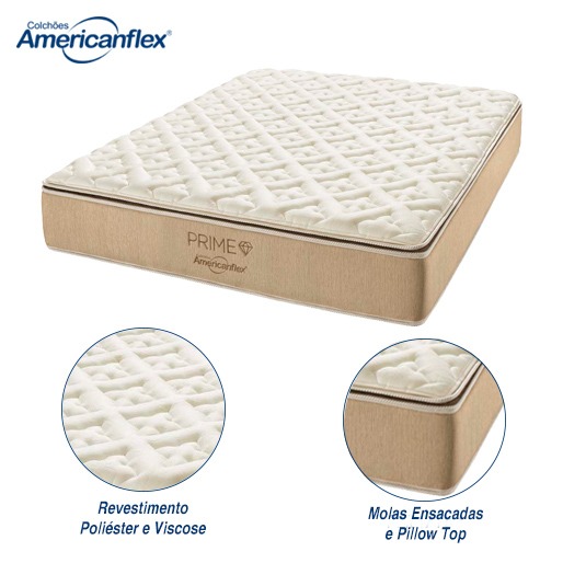 Molas ensacadas individualmente cama box king size colchão americanflex prime pillow top