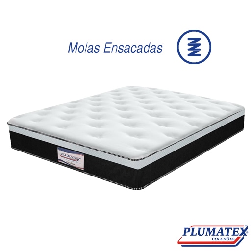 Produto antialérgico favorece a nossa saúde Colchão King Size Plumatex Lisboa Pillow Inn Molas Ensacadas conforto dormir