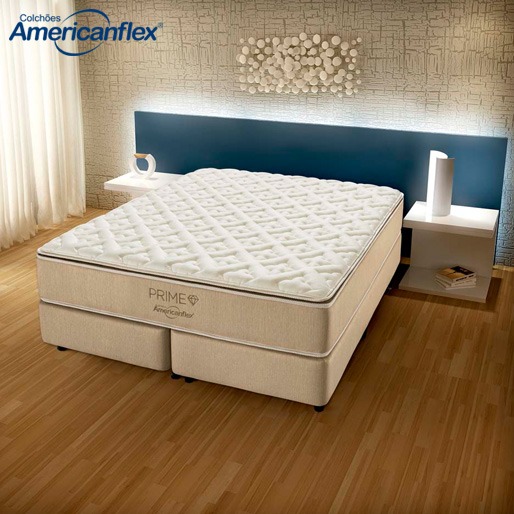 Colchão Queen Size AmericanFlex Prime - Bege Pérola Colchão Queen Size AmericanFlex Prime cama box