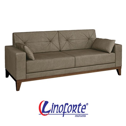 Sofá Linoforte Grazzi: estilo e sofisticação sofá 3 lugares linoforte grazzi tecido suede