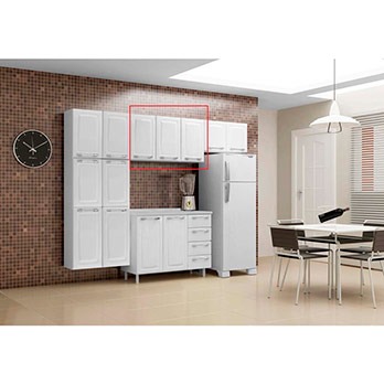 Sua cozinha mais charmosa armário Itatiaia Max Diamante IP3-C Branco design