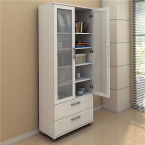 Organize como preferir estante Politorno Livramento com 2 portas com vidro 2354 aberto
