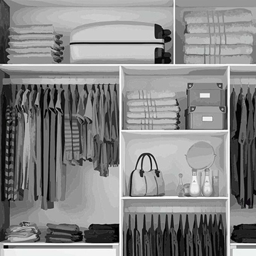 Lugar para malas e cabideiros Guarda-Roupa Maleiro Cabideiros