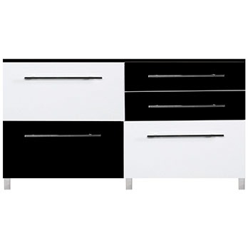 O balcão triplo Bartira Glamour Branco e Preto balcão triplo Bartira Glamour Branco e Preto
