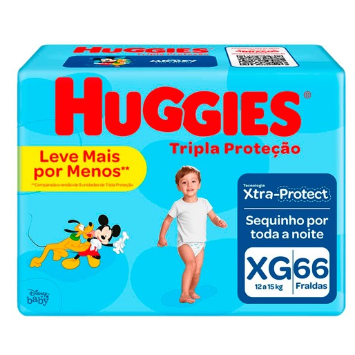 Fralda Huggies Tripla Proteção Tamanho XG Fralda Huggies Tripla Proteção