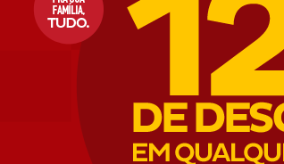 Todo o site* com 12% de desconto..