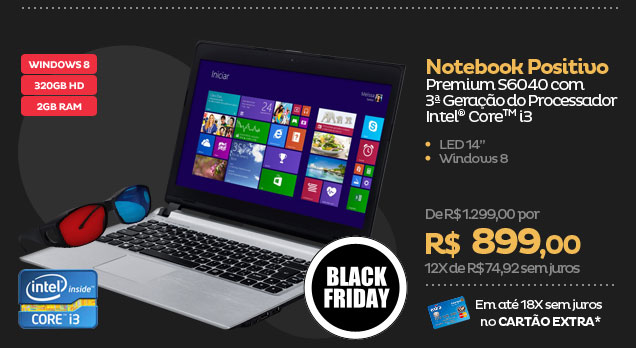 Notebook Positivo Premium S6040