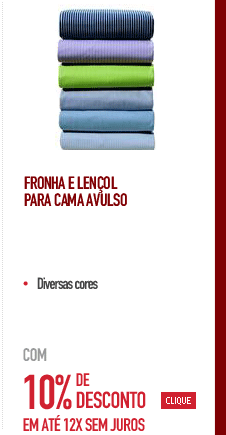 Fronha e lençol para cama avulso