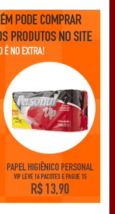 Papel Higiênico Folha Dupla Neutro PERSONAL Vip Leve 16 Pacotes e Pague 15