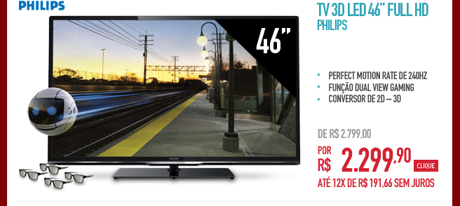 TV 3D LED 46" Full HD Philips