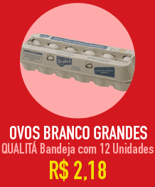 Ovos Branco Grandes QUALITÁ Bandeja com 12 Unidades