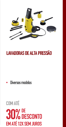 Lavadoras de Alta Pressão com até 30% de desconto
