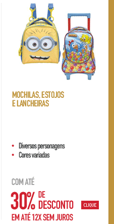 Mochilas, Estojos e Lancheiras