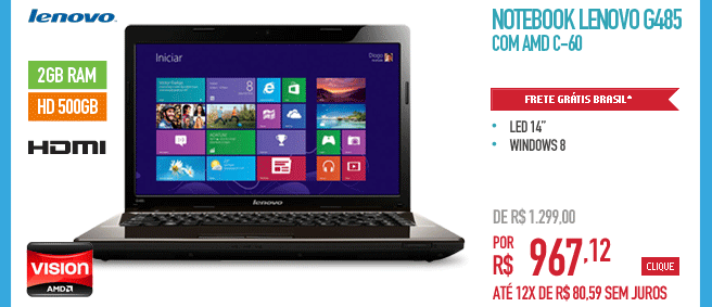Notebook Lenovo G485
