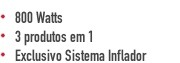 800 Watts 3 produtos em 1 Exclusivo Sistema Inflador