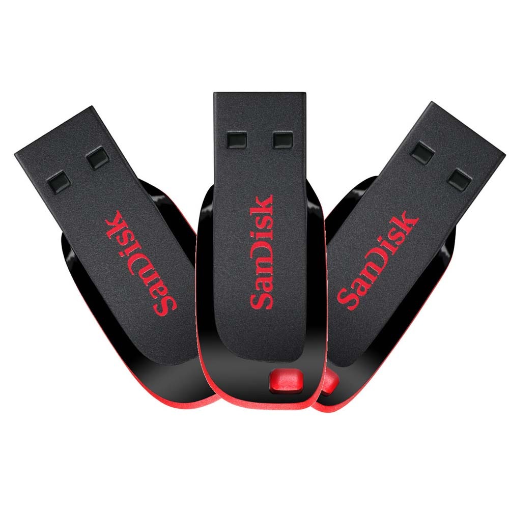 Pen Drive SanDisk Cruzer Blade 16GB Pack com 3 Unidades Pen Drives