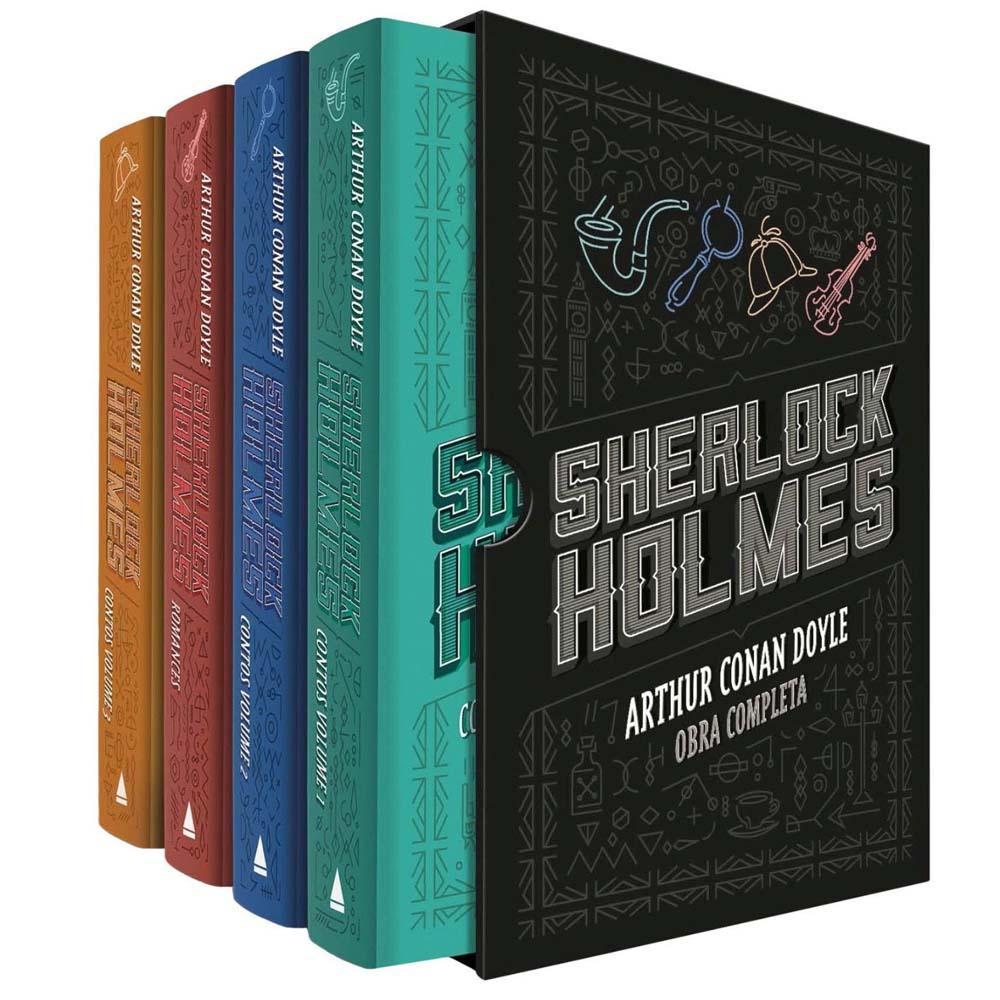 Livro Box Sherlock Holmes Obra Completa 4 Volumes Arthur Conan