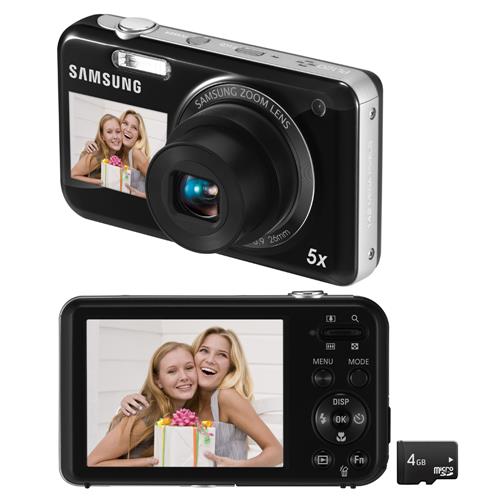 Câmera Digital Samsung PL120 Preta c/ 14.2MP, LCD 2.7", LCD Frontal 1.5