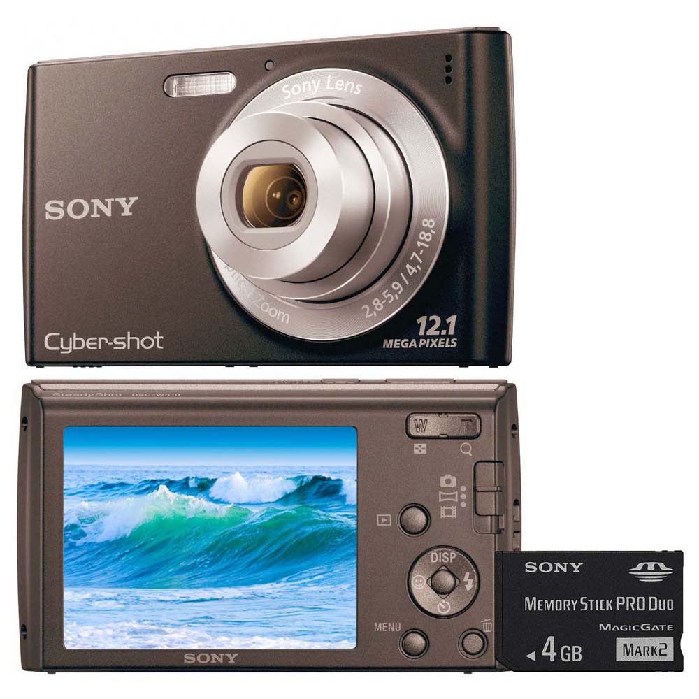 Câmera Digital Sony Cybershot DSCW510/B Preta c/ 12.1 MP, LCD TFT 2.7