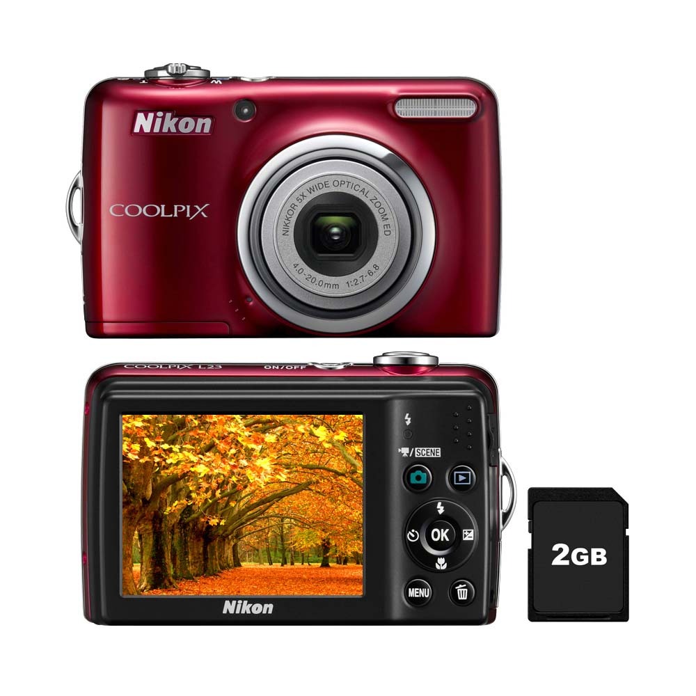 Câmera Digital Nikon Coolpix L23 c/ 10,1MP, Zoom Óptico 5x, LCD de 2,7 ...