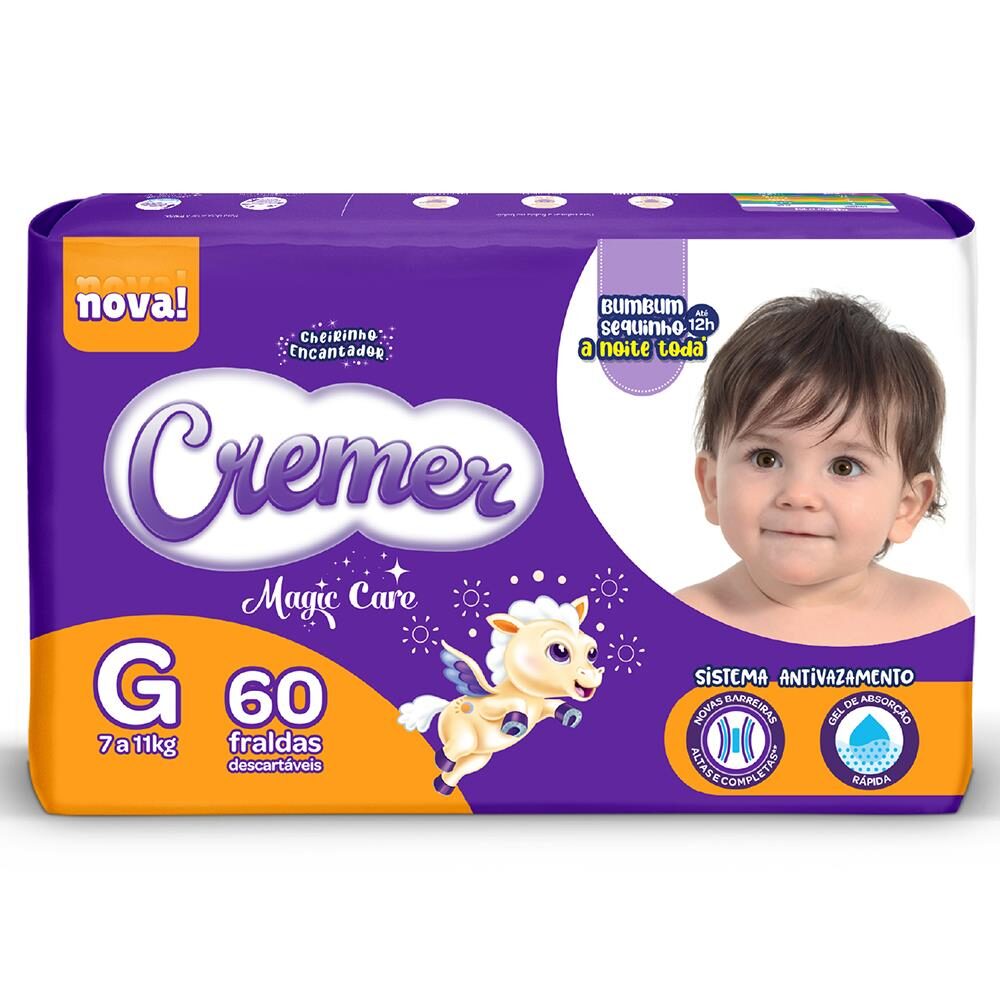 Fralda Cremer Hiper Tamanho G - 60 Unidades