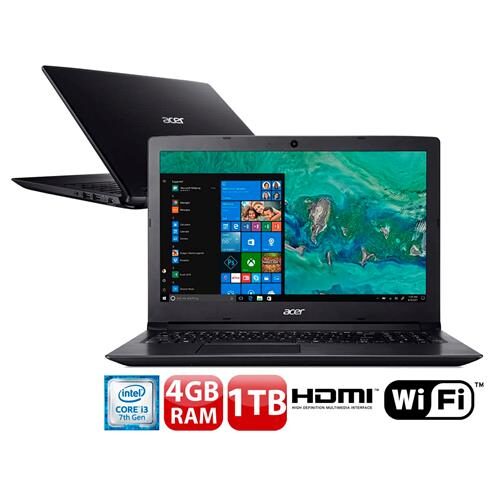 Notebook Acer Core i3-7020U 4GB 1TB Tela 15.6” Windows 10 Aspire A315-53-32U4 é boa?