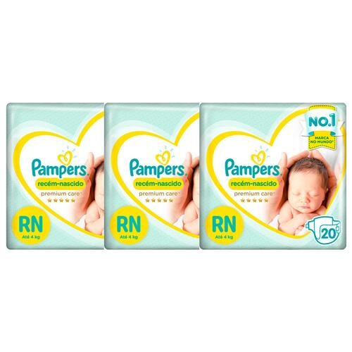 Black Friday 21 Fralda Pampers Recem Nascido Premium Care Rn Ate 4 Kg Kit Com 60 Unidades Extra