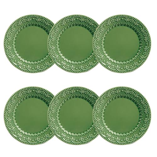 Menor preço em Conjunto de Pratos Fundos Porto Brasil Esparta Verde 574 - 6 Peças