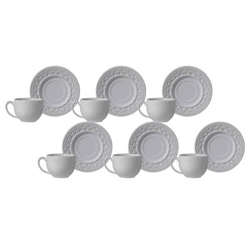 Menor preço em Conjunto de Xícaras para Chá Porto Brasil Cestino em Faiança Feldspática 161ml - 6 Peças