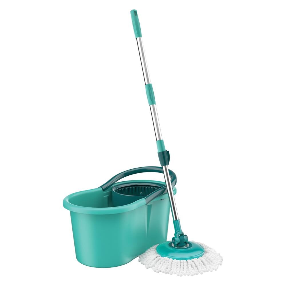 Mop Giratório FlashLimp MOP8209-VA com Balde, Cabo Telescópico e Refil – Verde Água