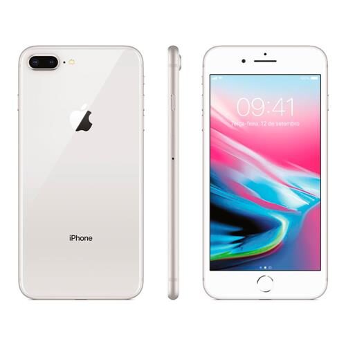 Menor preço em iPhone 8 Apple Plus com 256GB, Tela Retina HD de 5,5”, iOS 12, Dupla Câmera Traseira, Resistente à Água, Wi-Fi, 4G LTE e NFC – Prateado