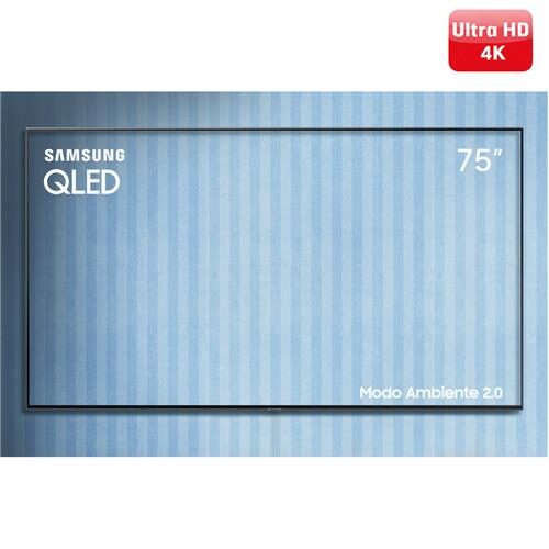 Menor preço em Smart TV QLED 75" UHD 4K Samsung 75Q80 Pontos Quânticos, Direct Full Array 8x, HDR 1500, Única Conexão, Modo Ambiente, Controle Remoto Único - 2019