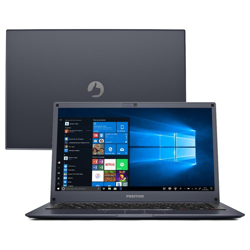 Notebook Positivo Quad Core 4GB 64GB SSD Tela 14” Windows 10 Motion Plus Q464B