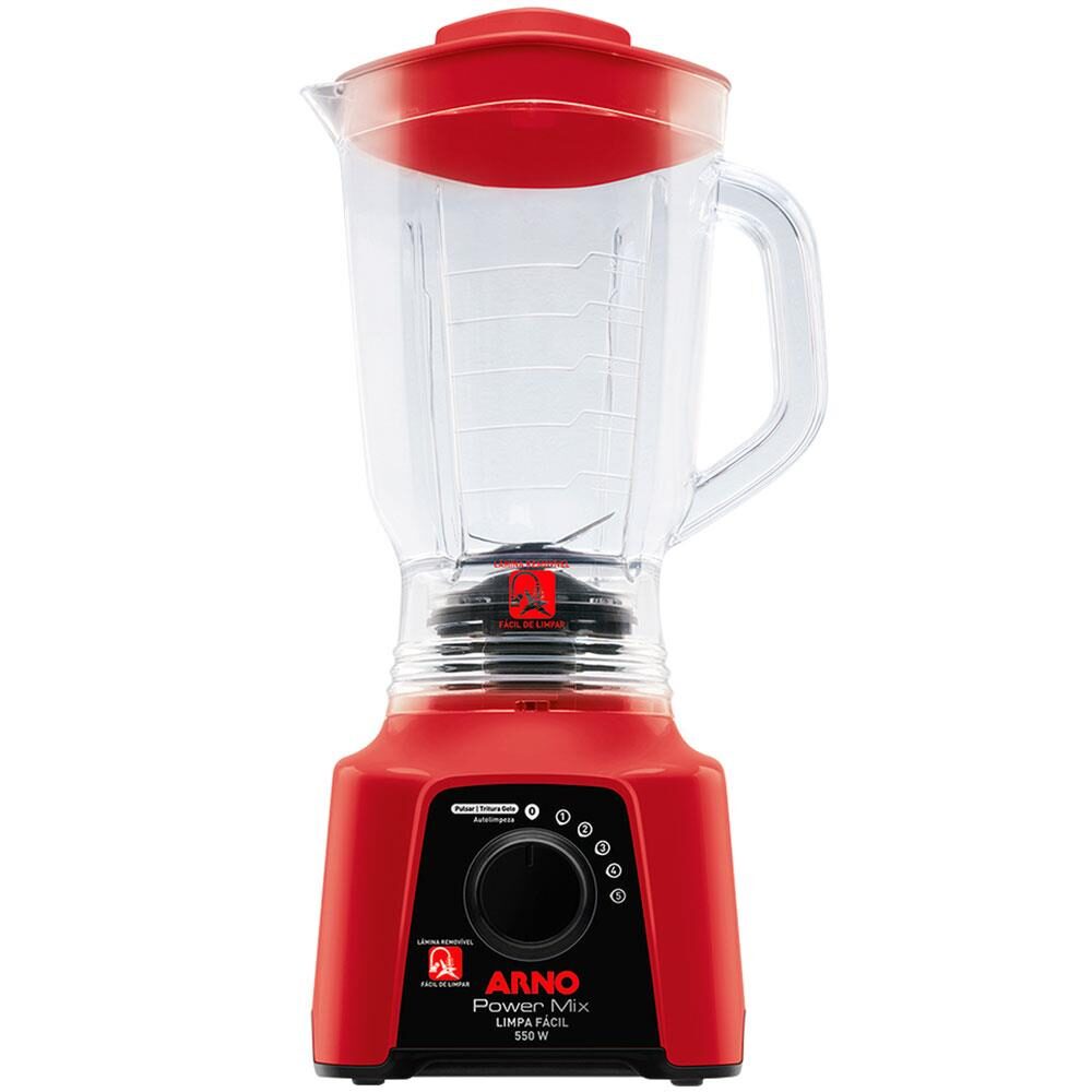 Liquidificador Arno Power Mix Limpa Fácil LQ30 com 5 Velocidades 550W – Vermelho