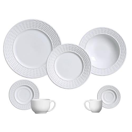Aparelho de Jantar, Chá, Café e Sobremesa 42 Peças Porto Brasil Bali Branco em Cerâmica com Alto Relevo é boa?