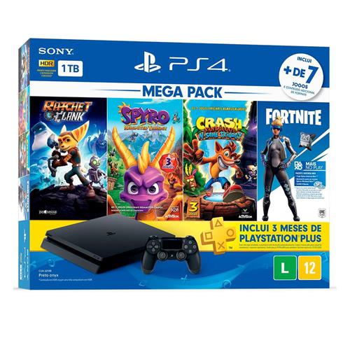 Console Playstation 4 Slim 1TB Bundle Family + Ratchet and Clank, Spyro Reignited, Crash Bandicoot N'Sane + Fortnite Neo Versa + 3 Meses PSN Plus é boa?